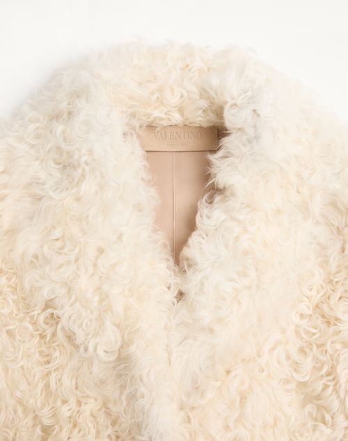 Valentino - Shearling Peacoat - Ivory - Woman - Coats And Outerwear
